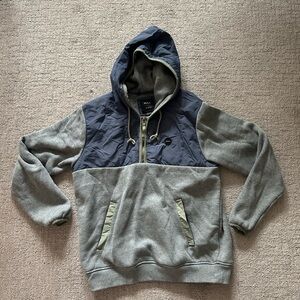 Gray and Blue Hooded RVCA Sweatshirt
